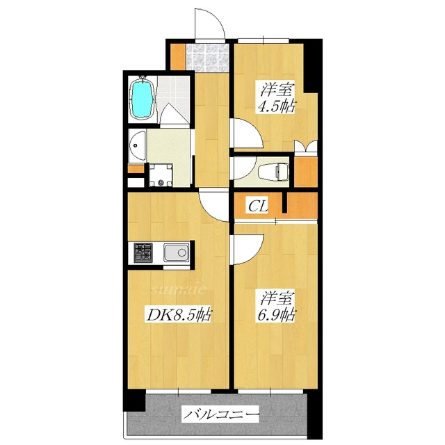 コンフォリア赤羽岩淵の間取り|南向きのお部屋です☆