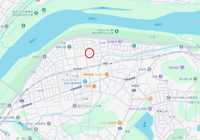 加古川市新神野3丁目　　JR「神野駅」徒歩4分の地図