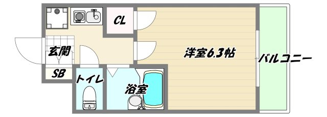 大阪市東淀川区下新庄４丁目の賃貸マンションの間取り