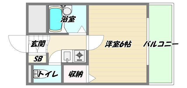 大阪市東淀川区豊新２丁目の賃貸マンションの間取り