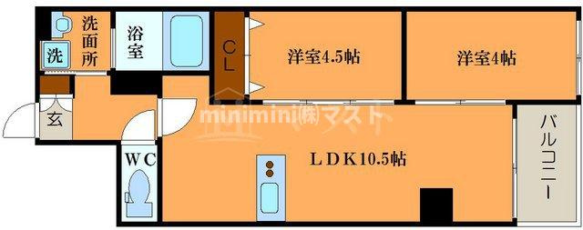 大阪市西区南堀江３丁目の賃貸マンションの間取り