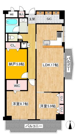 【間取り】 | ローズハイツ夙川