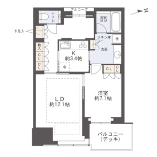 【間取り】 | グラングリーン大阪 THE NORTH RESIDENCE | 【間取り】23階・1LDK東向き住戸☆淀川花火大会鑑賞可能！