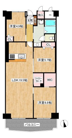 【間取り】 | ローズハイツ夙川
