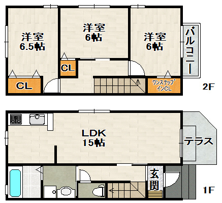 町側タウンハウスの間取り
