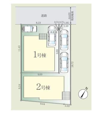 さいたま市北区本郷町　1期　新築一戸建て　FiT-A　02の区画図|2号棟