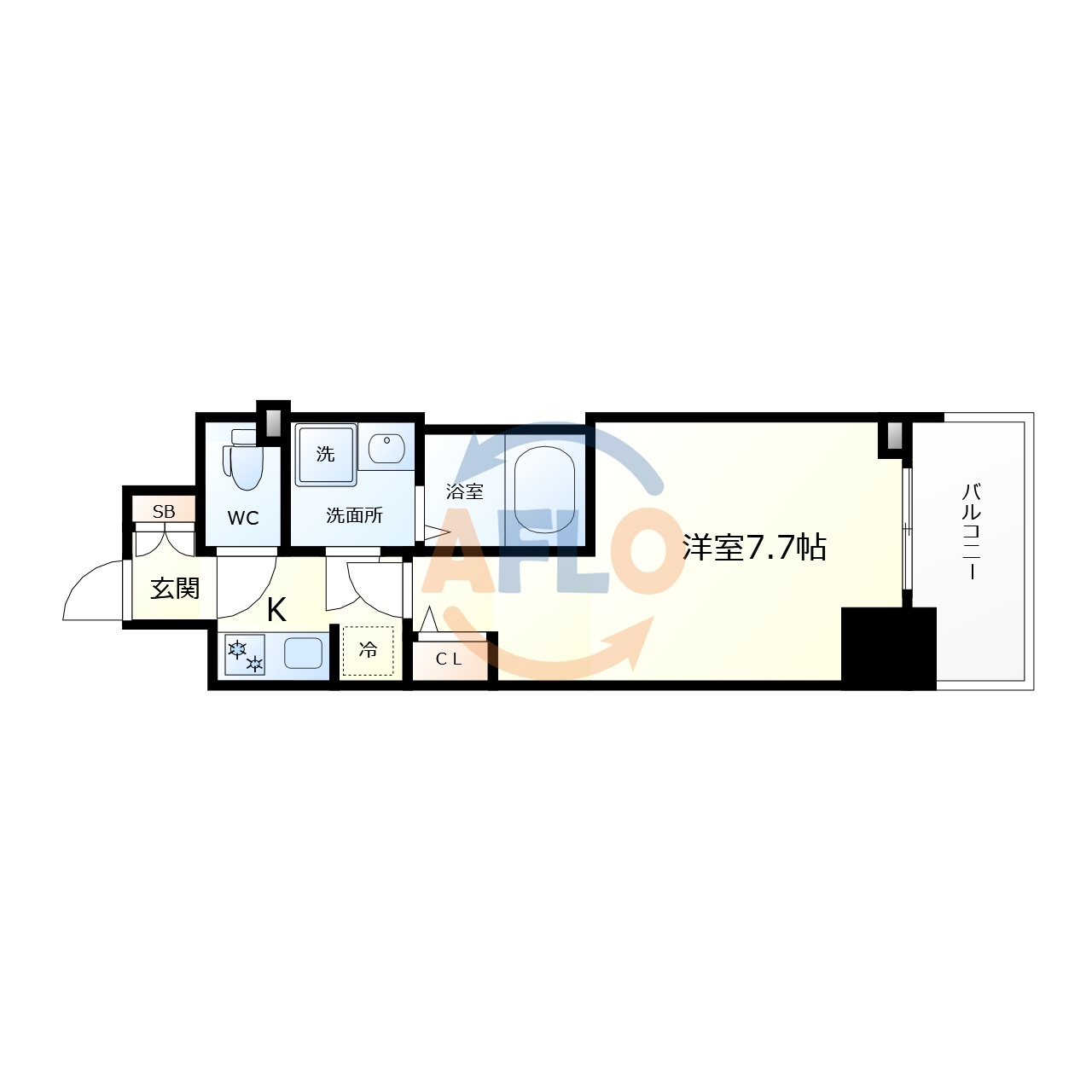 S-RESIDENCE難波EASTの間取り|S-RESIDENCE難波EAST　間取り