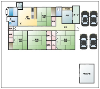 【間取り】 | 新中浜1丁目　中古戸建