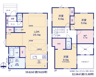福岡市西区石丸3期　2号棟の間取り