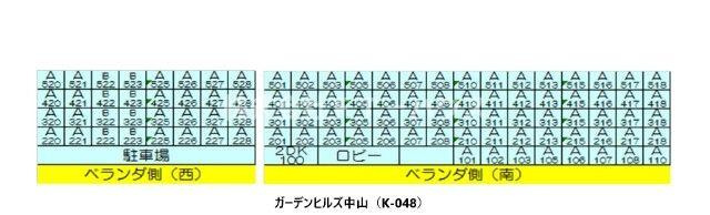 ガーデンヒルズ中山(K-048)の区画図