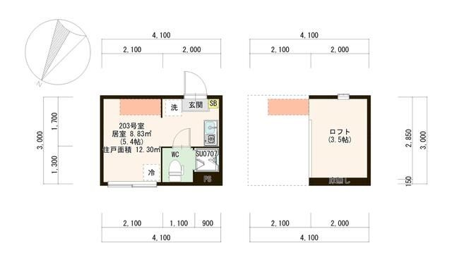 ハーモニーテラス北町Ⅱの間取り