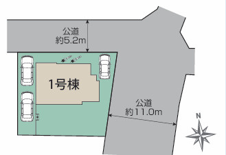 平塚市岡崎　新築戸建の区画図