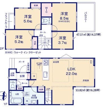 福岡市城南区樋井川2期　２号棟の間取り
