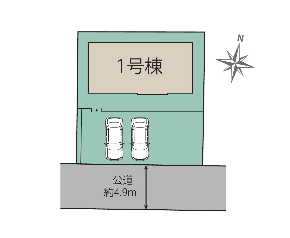 福岡市南区鶴田4丁目第1-1棟（1号棟）の区画図|配置図（1号棟）