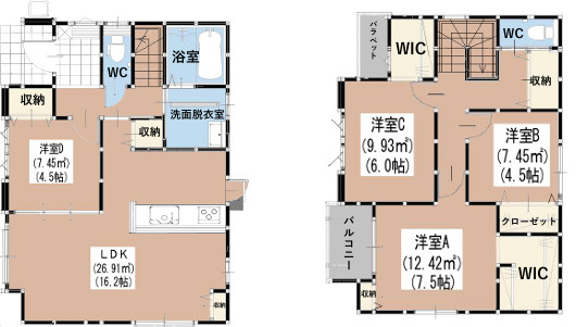 福岡市西区泉3丁目3期　1号棟の間取り