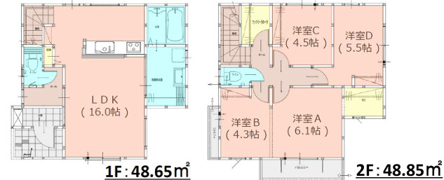 福岡市早良区小田部1丁目1期　1号棟の間取り