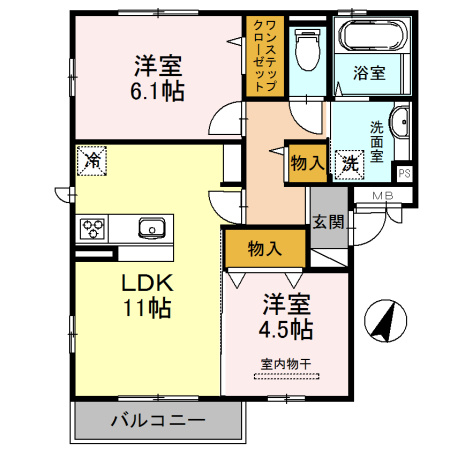 【間取り】 | パレス上野芝