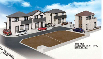 平塚市纏４丁目　新築戸建　全6棟の外観パース|イメージパスですので実際のものと多少異なります
