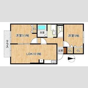 神戸市北区藤原台南町３丁目のハイツの間取り