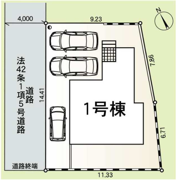 秦野市平沢第20　新築戸建　の区画図