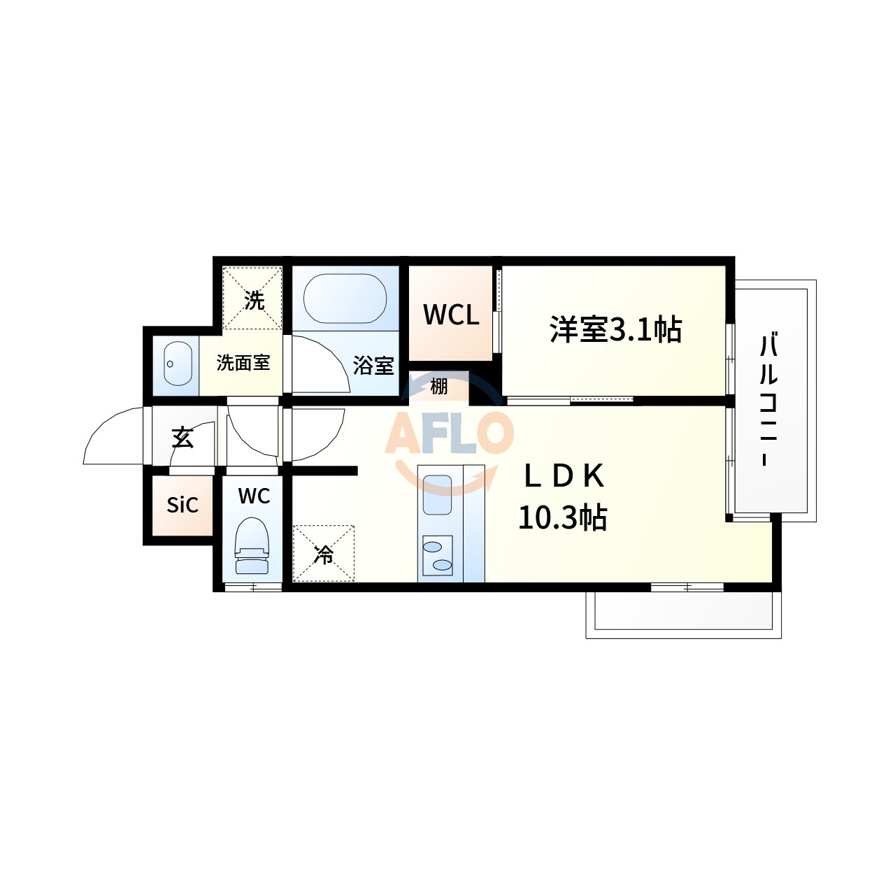 パークフラッツ弁天町駅前の間取り|ミッドフラッツ弁天町駅前　間取り