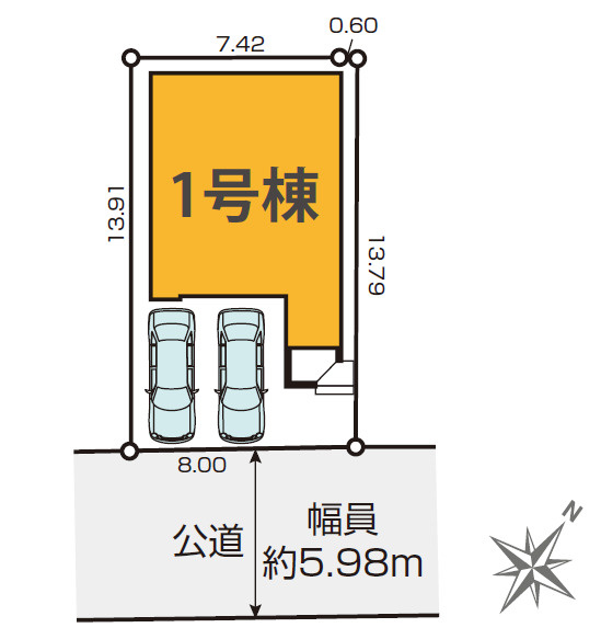 新築戸建　静岡市駿河区池田1期　全1棟　1号棟の区画図