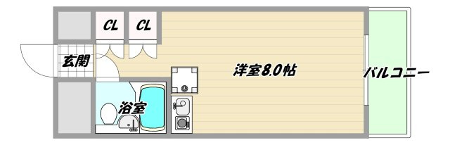 大阪市東淀川区東中島４丁目の賃貸マンションの間取り