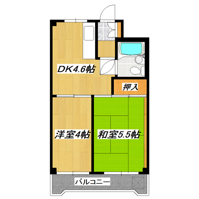 柴又ＳＴマンションの間取り|使いやすい２DKの間取りです！