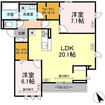 (仮称)D-ROOM南大通1丁目PJの間取り