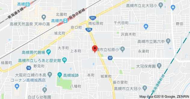高槻市上本町の賃貸マンションの地図