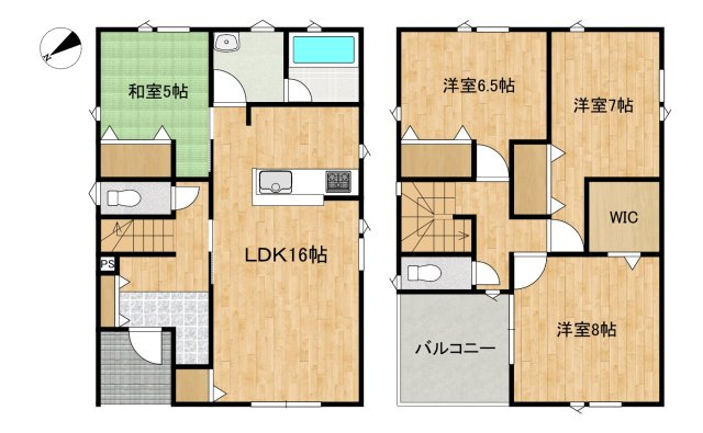 八戸市尻内町 第16-1号棟の間取り