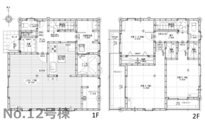 廿日市市地御前北３丁目　新築一戸建ての間取り