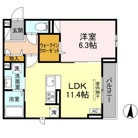 D Paina 宿河原7の間取り