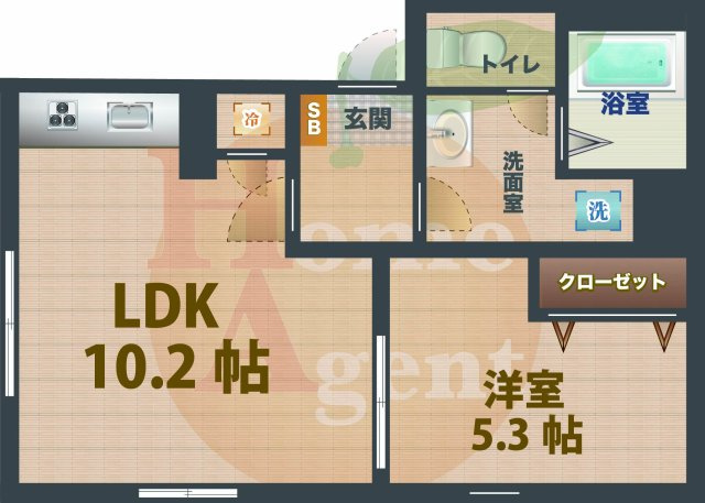 【間取り】 | 清水Ⅱ | 1LDKのお部屋です。