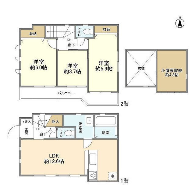 小平市小川町1丁目貸家の間取り