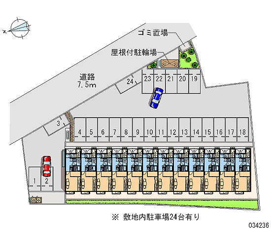 レオパレスシモツマ2番館の区画図