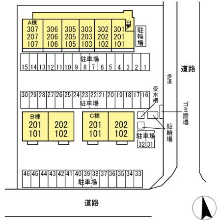ディアマント　Aの区画図|配置図