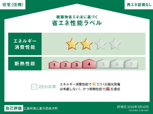 仮）西条本町駅前マンション新築の省エネ性能ラベル|省エネラベル（イメージ）