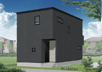 宝塚市山本野里1丁目新築一戸建て│3SLDK+駐車2台可の外観パース|（7号棟）完成予想図