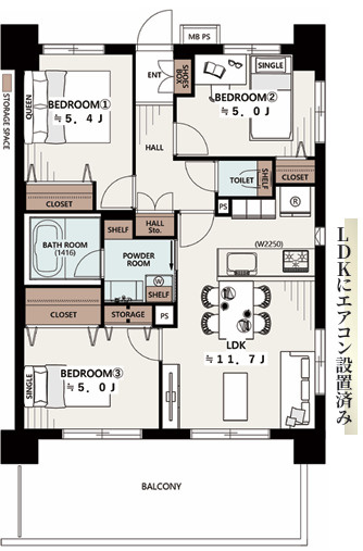 ライオンズマンション大泉学園第7の間取り