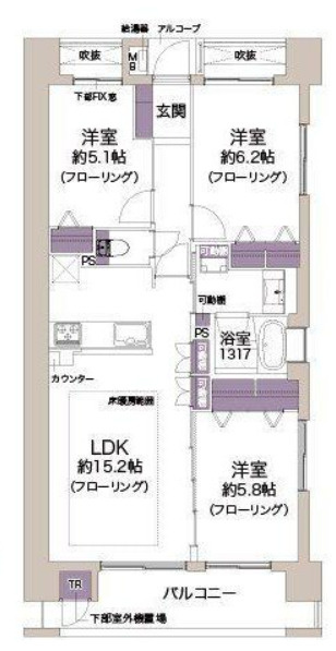 コスモ芦屋川シーサイドテラスの間取り