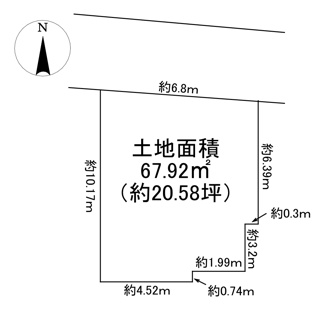 【土地図】 | 川西市錦松台14の20　建築条件無土地