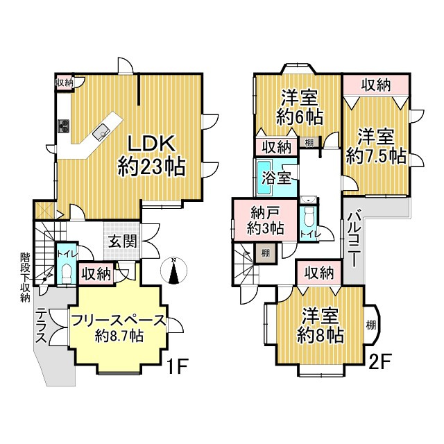 岩倉幡枝町 中古戸建の間取り