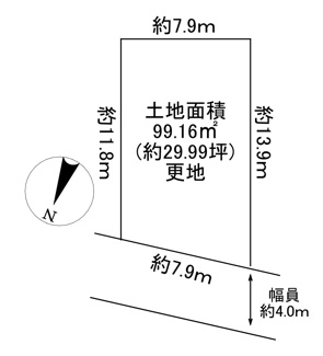 【土地図】 | 川西市松が丘町17の6　建築条件無土地
