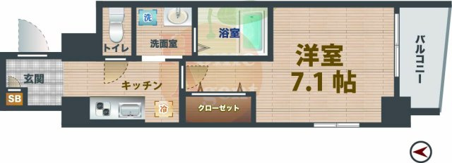 【間取り】 | グリーンアベニュー阿佐谷 | 1Kのお部屋です。