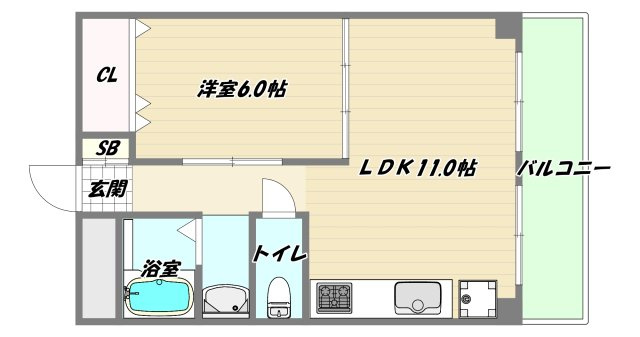 大阪市淀川区木川西３丁目の賃貸マンションの間取り