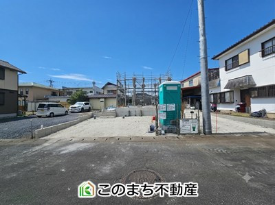 CRADLEGARDEN真岡市荒町第14の外観|建築中現地写真（同社施工の完成物件・モデルハウスがご見学できます）