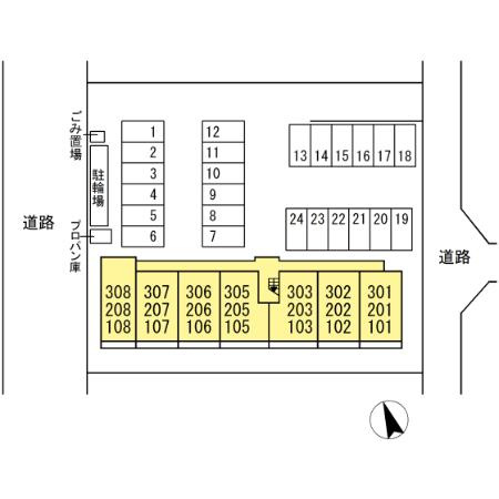 ブランネージュ東小串の区画図