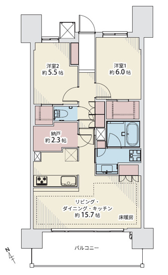 【間取り】 | ザ・天王寺レジデンス | 【2SLDK】室内水廻り設備一新！全面リフォーム後のお引渡し☆（令和8年9月中旬完了予定）エアコン1基・照明器具付き☆食洗機・浄水器・バス追炊機能・浴室乾燥機完備☆安心のアフターサービス保証付きです☆