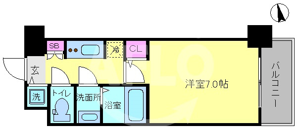 Fortuney北堀江(旧:Dimus北堀江）の間取り|Dimus北堀江（ディームス北堀江）　間取り